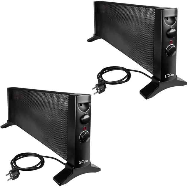 Güde 2x Konvektionsheizgerät Gkh 1200 Mica Heizung 1200 W Heizleistung 15 M³