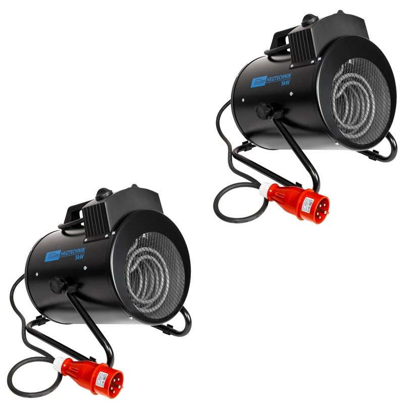 Güde 2x Elektroheizer Geh 5000 R Heißluftgebläse 5000 W Heizleistung 120 M³