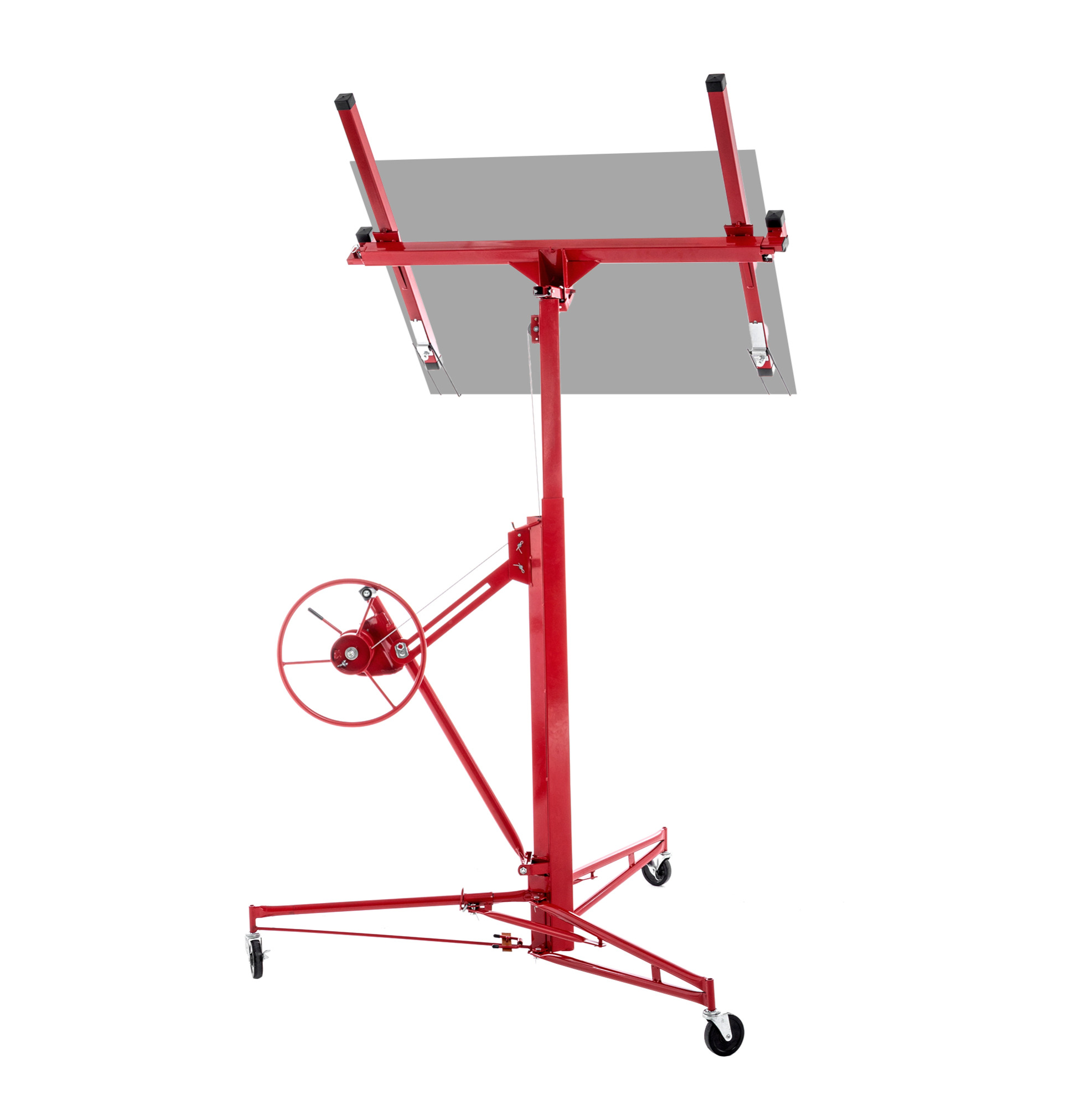 Faltbarer Plattenheber Für Gipskarton, 68 Kg, Höhe 140–350 Cm, Neigung 60°, Rot Havrya