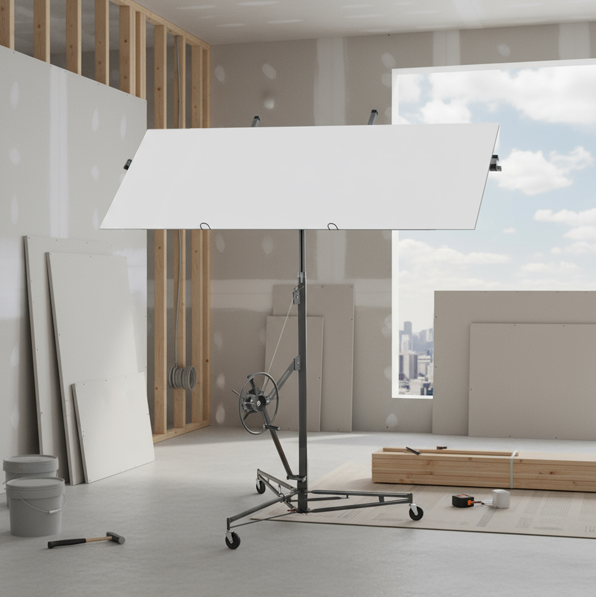 Klappbarer Plattenheber Für Gipskartonplatten 68 Kg, 180–470 Cm, Havrya