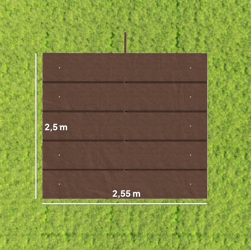 3 X 3 M Einziehbares Pergoladach, Polyester 180 G/m², Kaffee Havrya