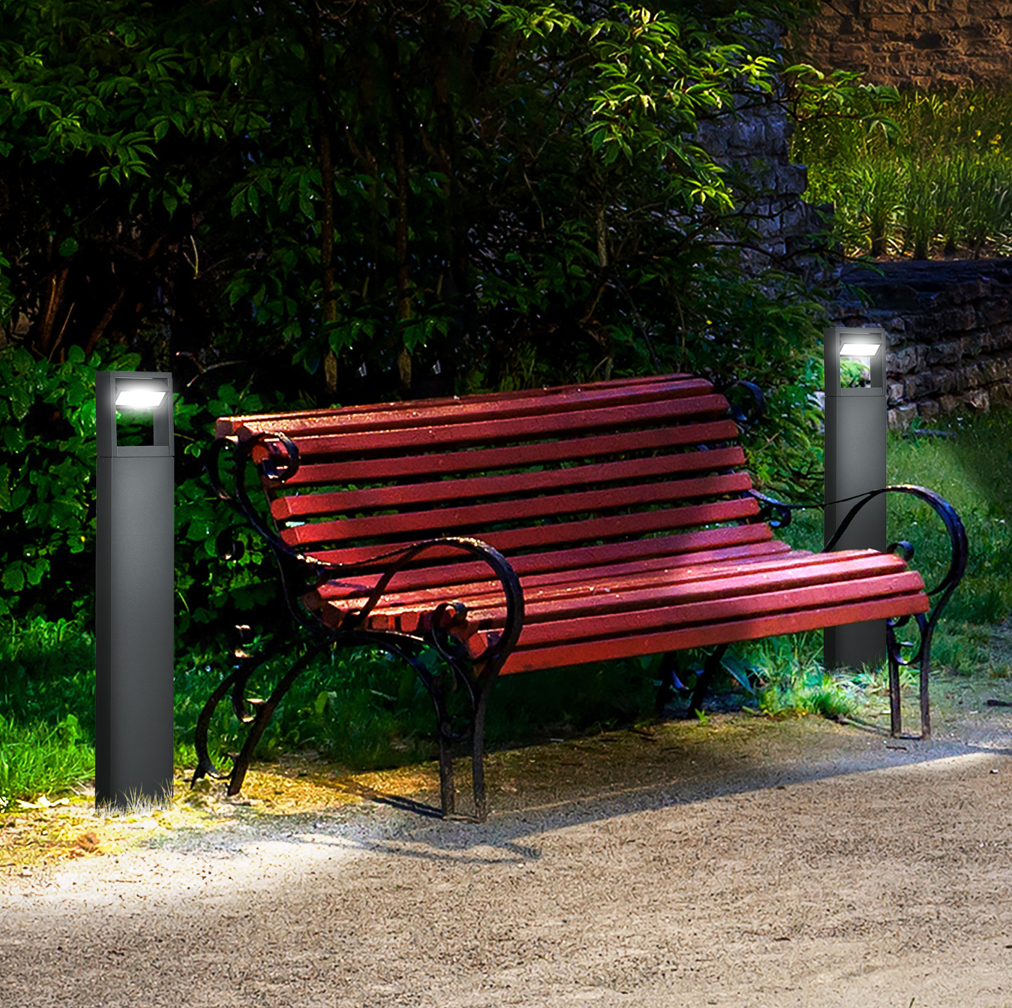 Led-gartenleuchte 8 W, 3000 K, 460 Lm, Ip65, Verstellbarer Lichtwinkel, Dunkelgrau Havrya