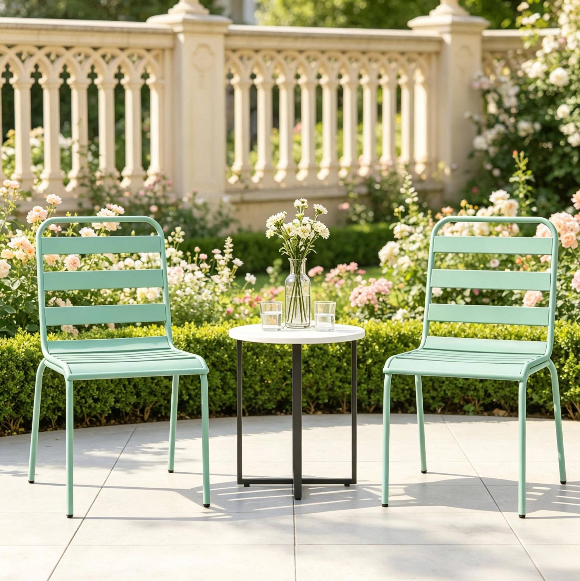 Stapelbare Gartenstühle Aus Stahl, Grün, 2er-set Havrya