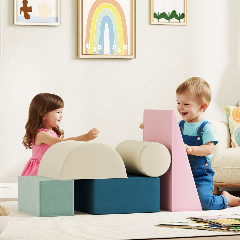5-teiliges Kletterspielset Für Kleinkinder, Mehrfarbig, Abnehmbarer Bezug Havrya