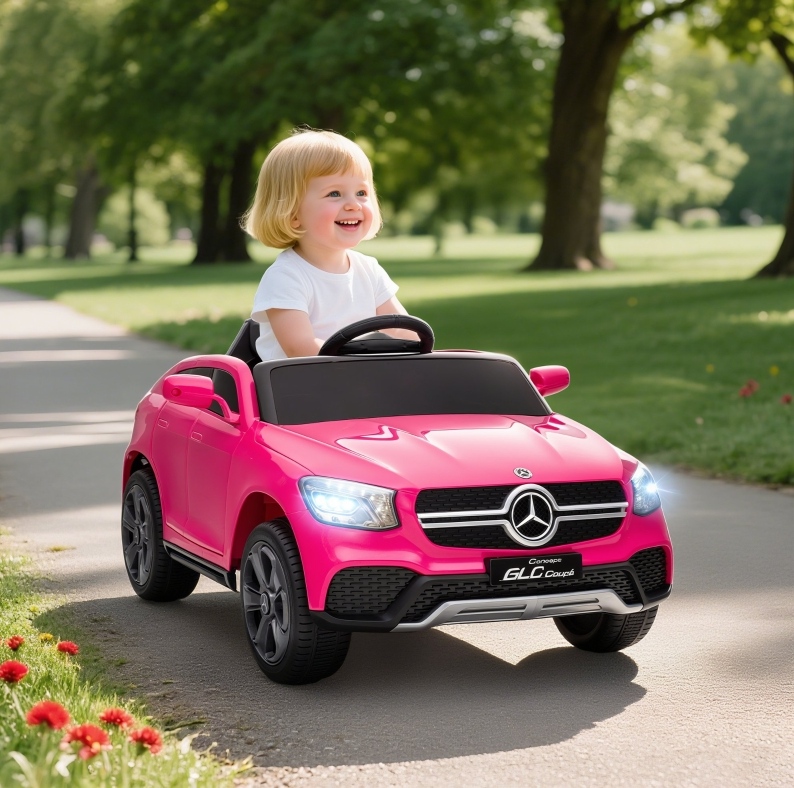 12v Elektroauto Für Kinder Mit Fernbedienung, Led, Musik, 3 Geschwindigkeiten, Rosa Havrya