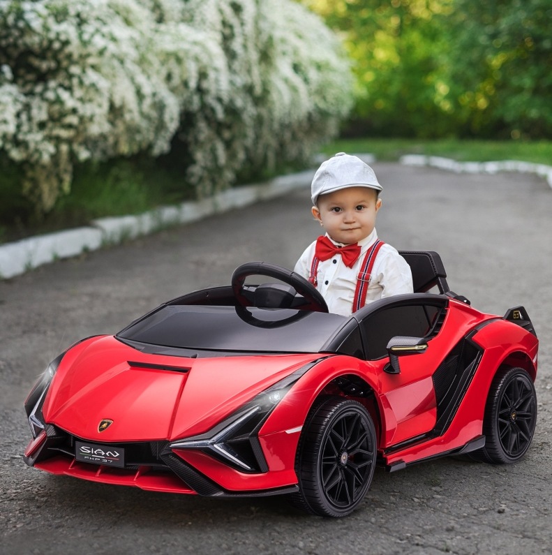 12v Elektroauto Für Kinder Lamborghini Sian Mit Fernbedienung, Musik Und Licht Rot Havrya
