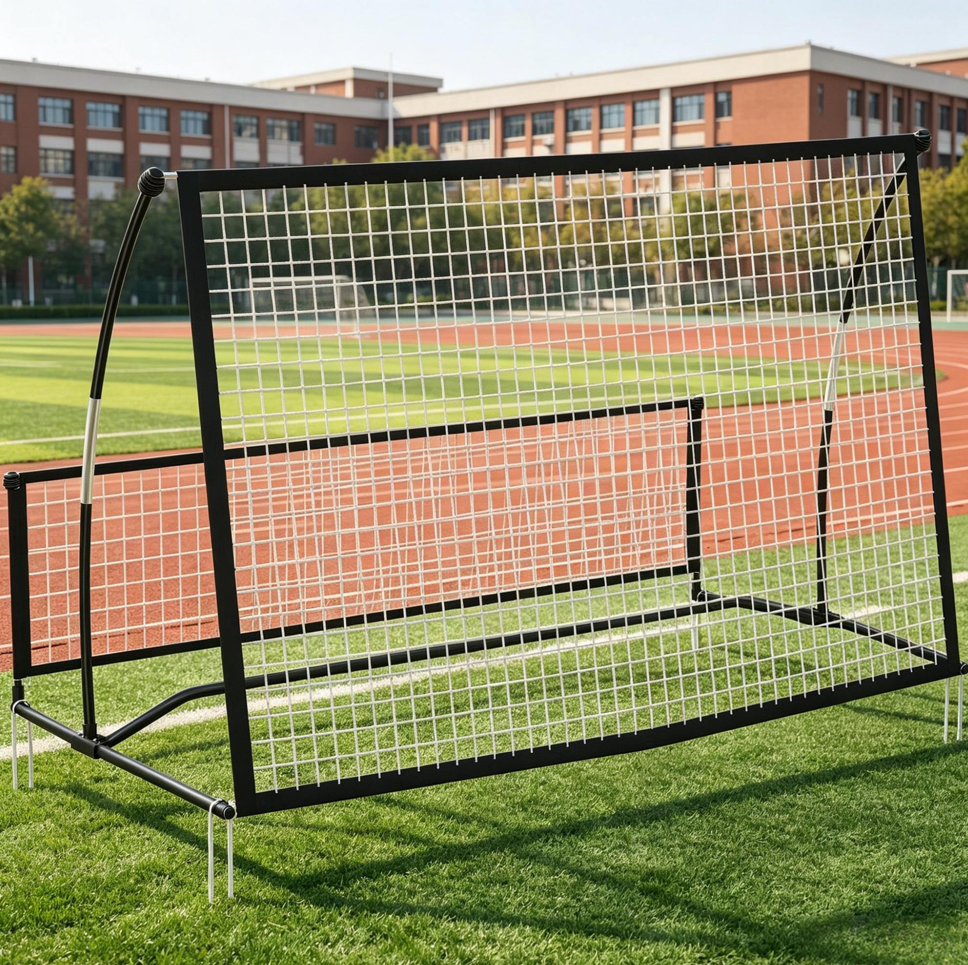 2-in-1 Fußball-reboundnetz, Doppelseitig, 200 X 94 X 122/52 Cm, Schwarz Havrya