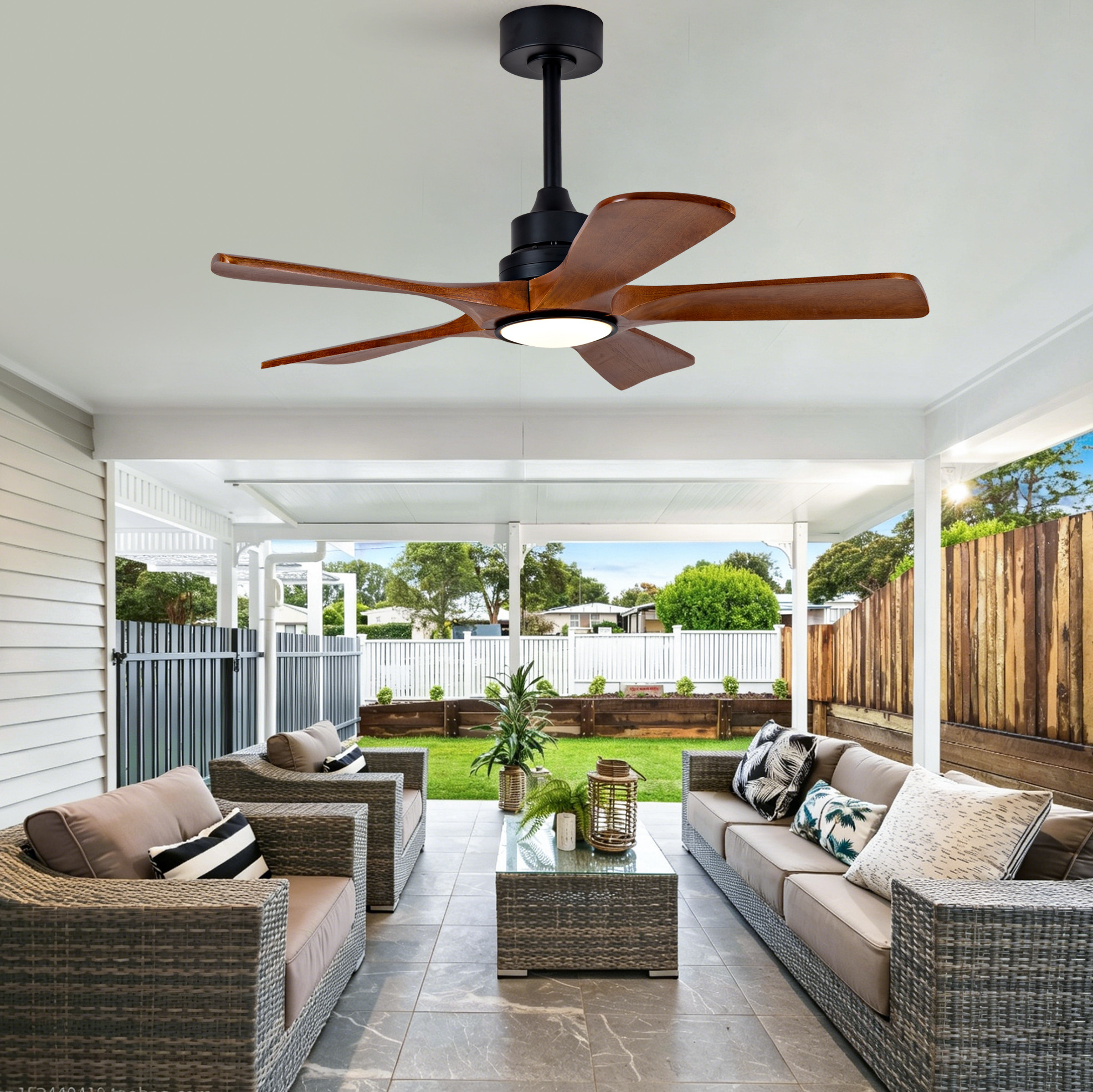 Deckenventilator Mit Licht 42 Zoll, 5 Flügel, 6 Stufen, Fernbedienung Havrya