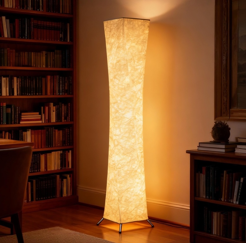 Led-stehlampe 10,5 W 3000 K, Papier-lampenschirm, 3 Stufen, Weiß Havrya