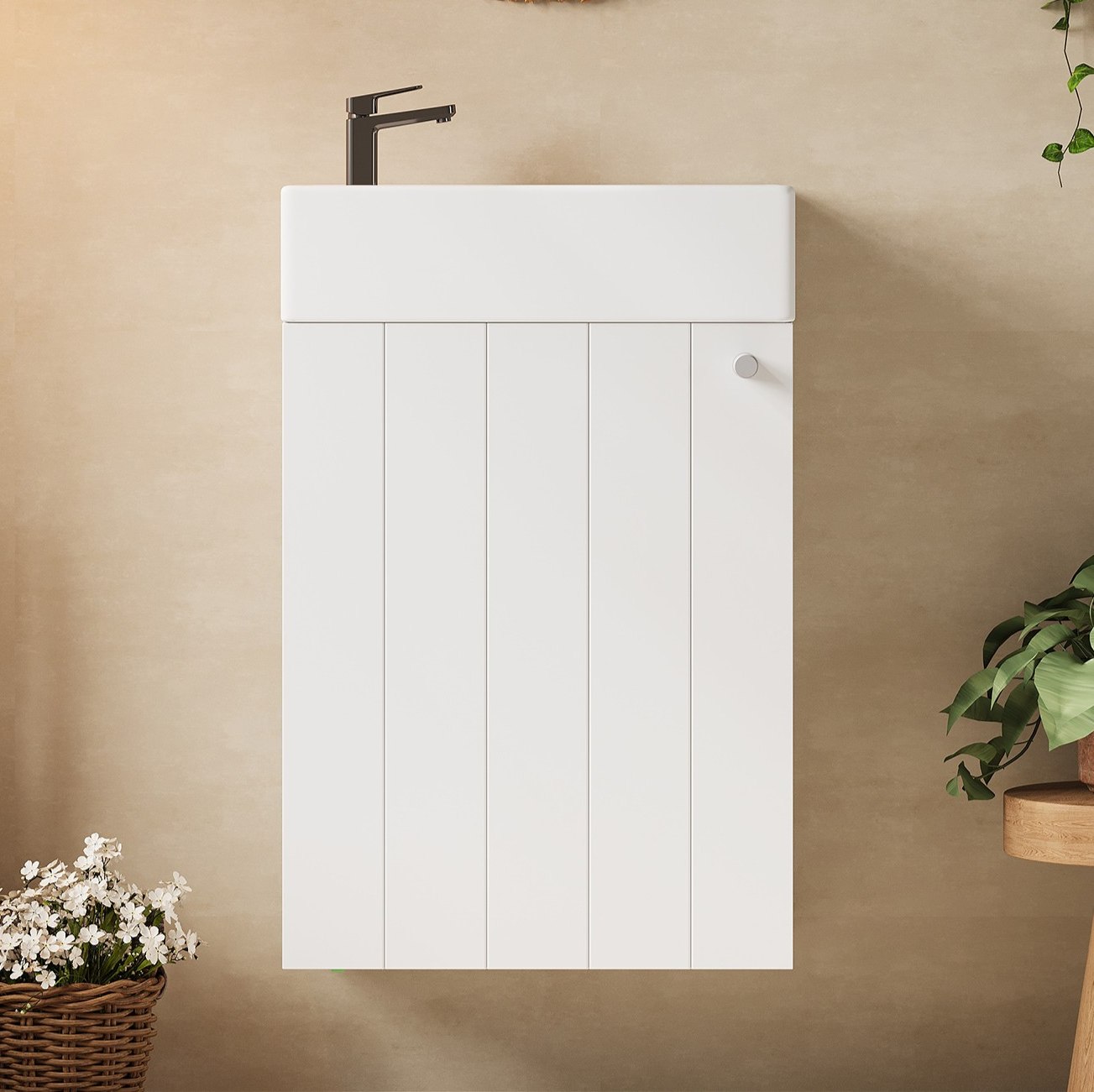 Wand-waschtischunterschrank 41 X 23 X 62,5 Cm Mit Soft-close-tür Weiß Havrya