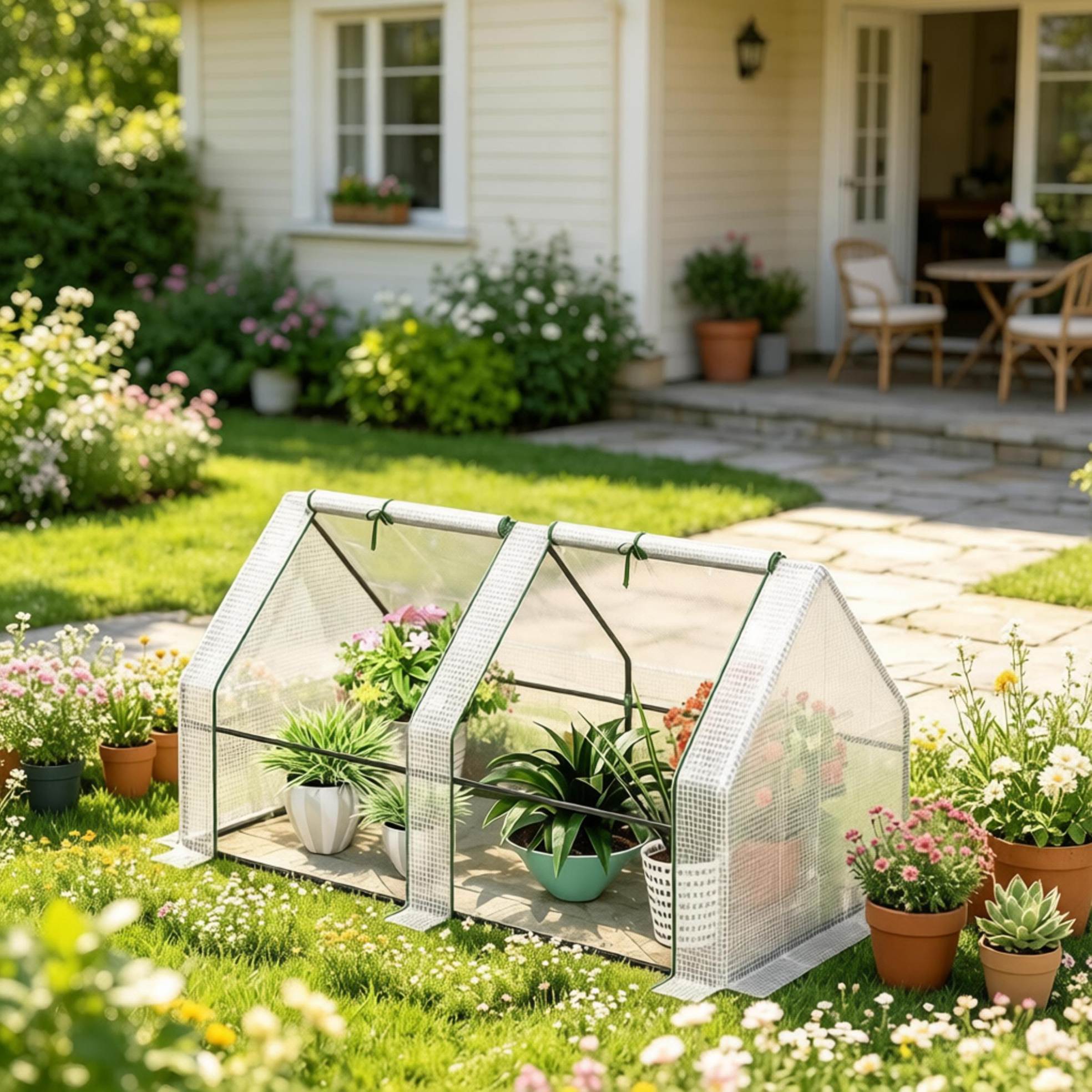 Mini-gewächshaus Für Den Garten 180 X 90 X 90 Cm Aus Stahl, Weiß Havrya