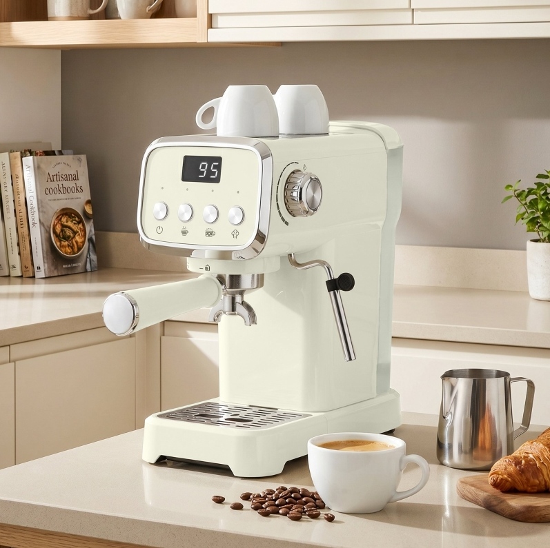 Espressomaschine Mit Siebträger, 20 Bar, 1350 W, Mit Milchaufschäumer, 1,2 L Havrya