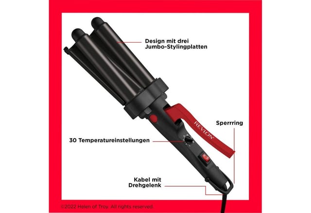 Revlon Lockenstab Wave Master RVIR3056UKE - curling iron - black/red