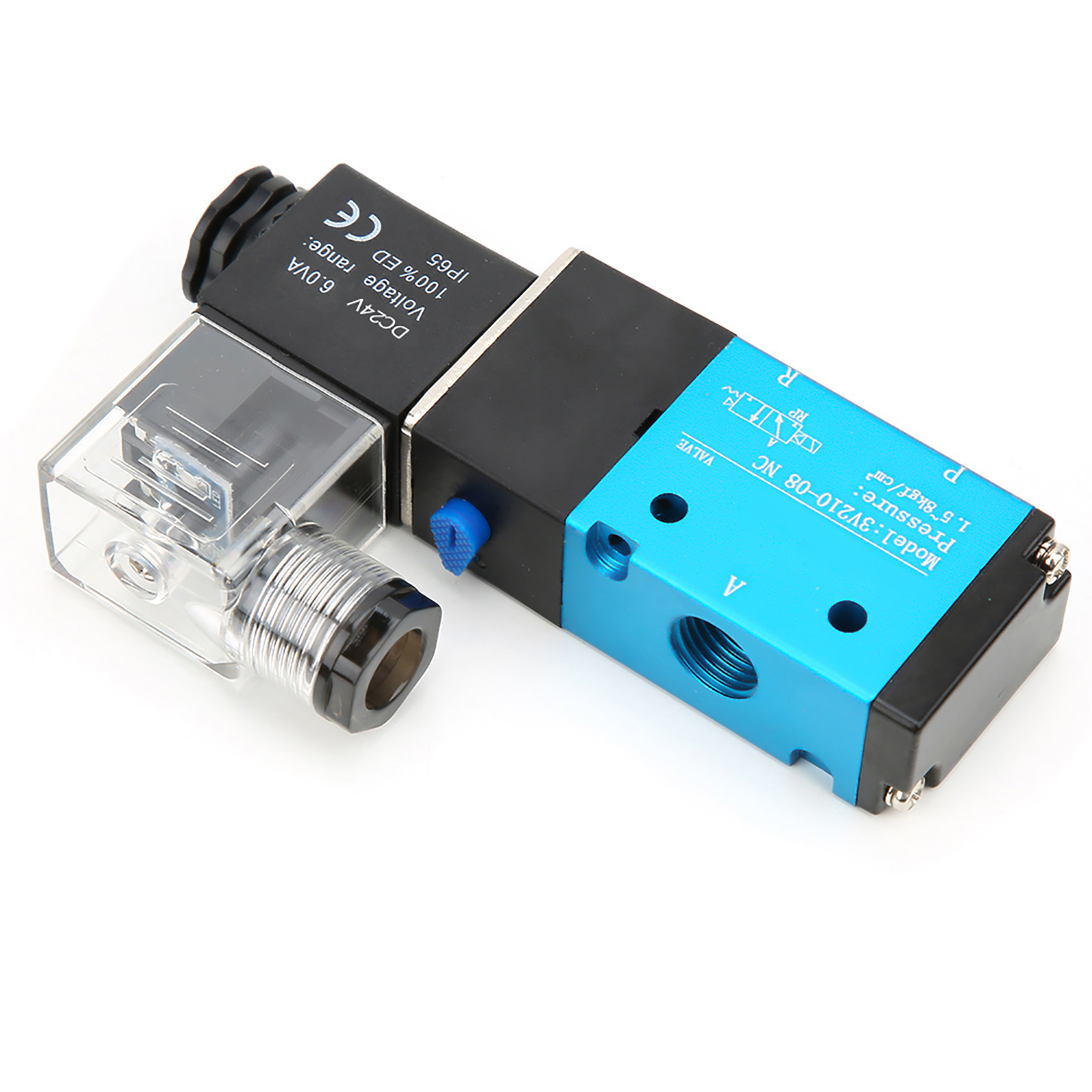 Électrovanne 3v210-08 À 2 Positions Et 5 Voies Pt1/4 Po 1,2 Mpa 170 Psi Ip65 (24 V Cc)