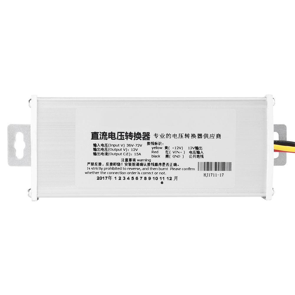 Adaptateur Convertisseur Cc 36-72 V Vers 12 V 15 A 180 W Pour Batterie De Scooter Électrique