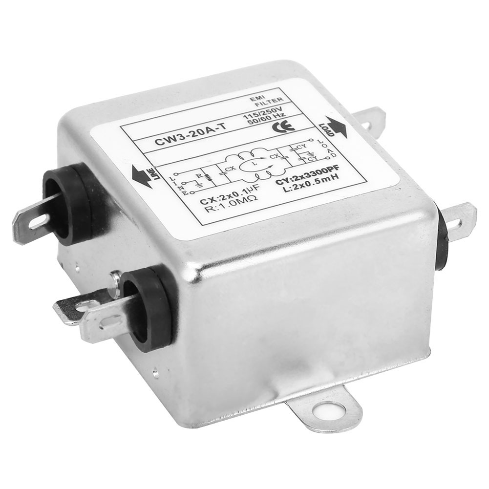 Filtre Emi Monophasé Cw3-20a T Pour Alimentation 115 V/250 V 50/60 Hz