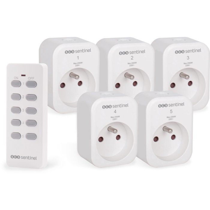 Funksteckdosen - Scs Sentinel - Controlpower X5 - 5 Steckdosen - 1 Fernbedienung
