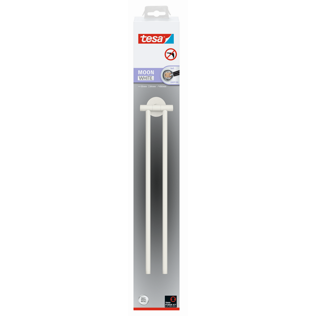 tesa Moon White two-armed towel holder