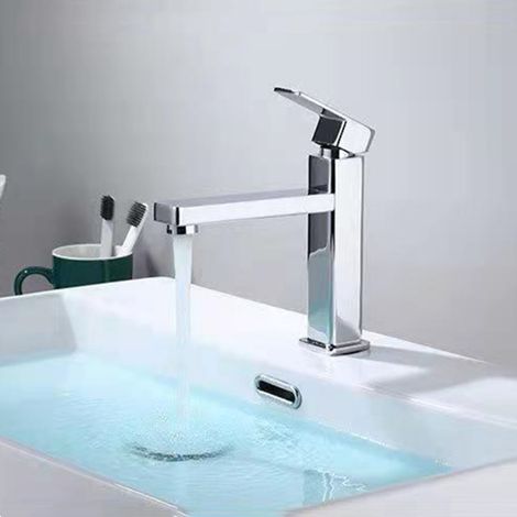 Schlichter, Hochwertiger Kaltwasserhahn Für Waschbecken, Spülbecken, Aufsatzwaschbecken Und Spritzwassergeschützte Balkonarmaturen – Flaches, Galvanisiertes Modell