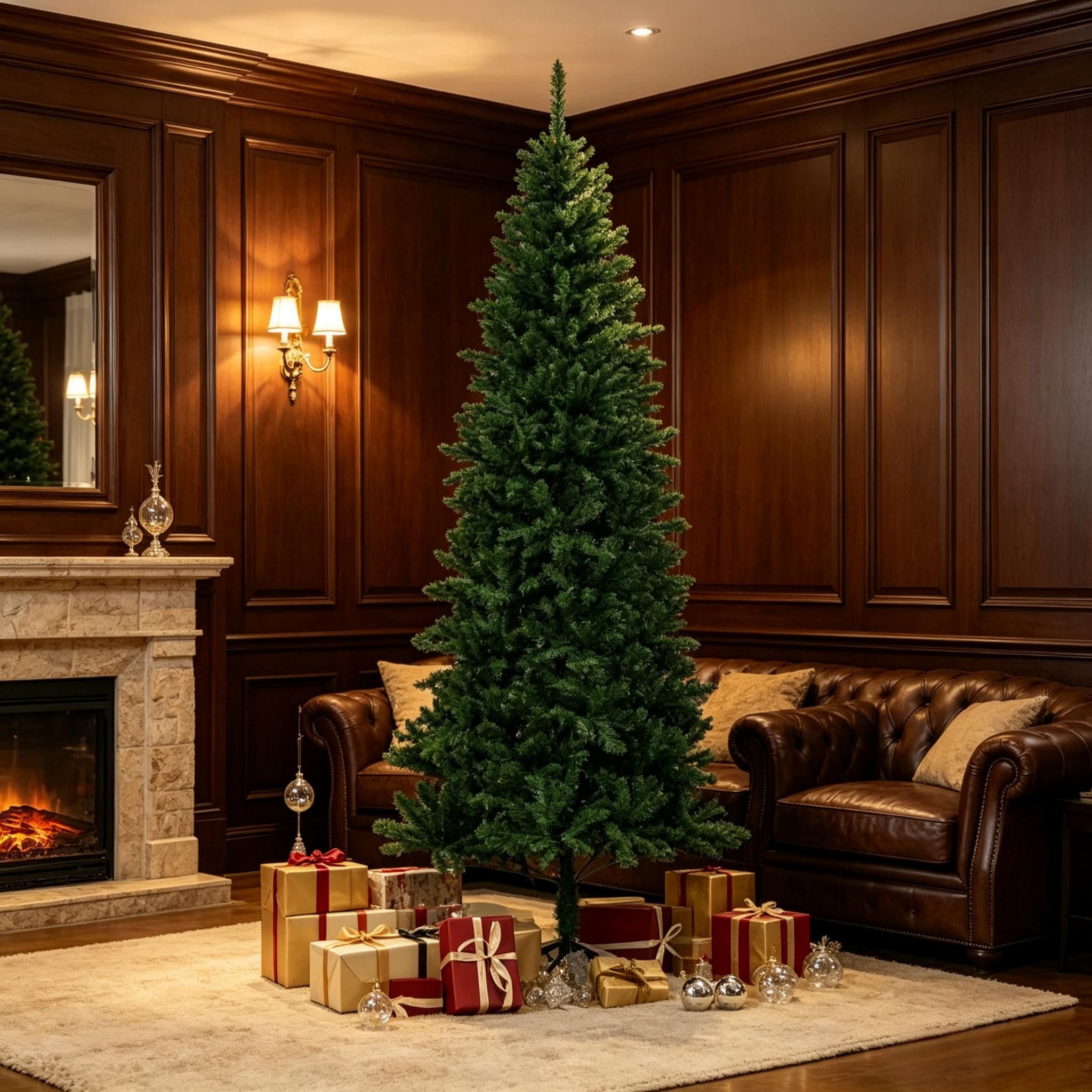 Künstlicher Weihnachtsbaum 210 Cm - 865 Zweige Realistische Nordmanntanne Für Weihnachtsdekoration Innenbereich - Metallständer Und Pvc - Grün