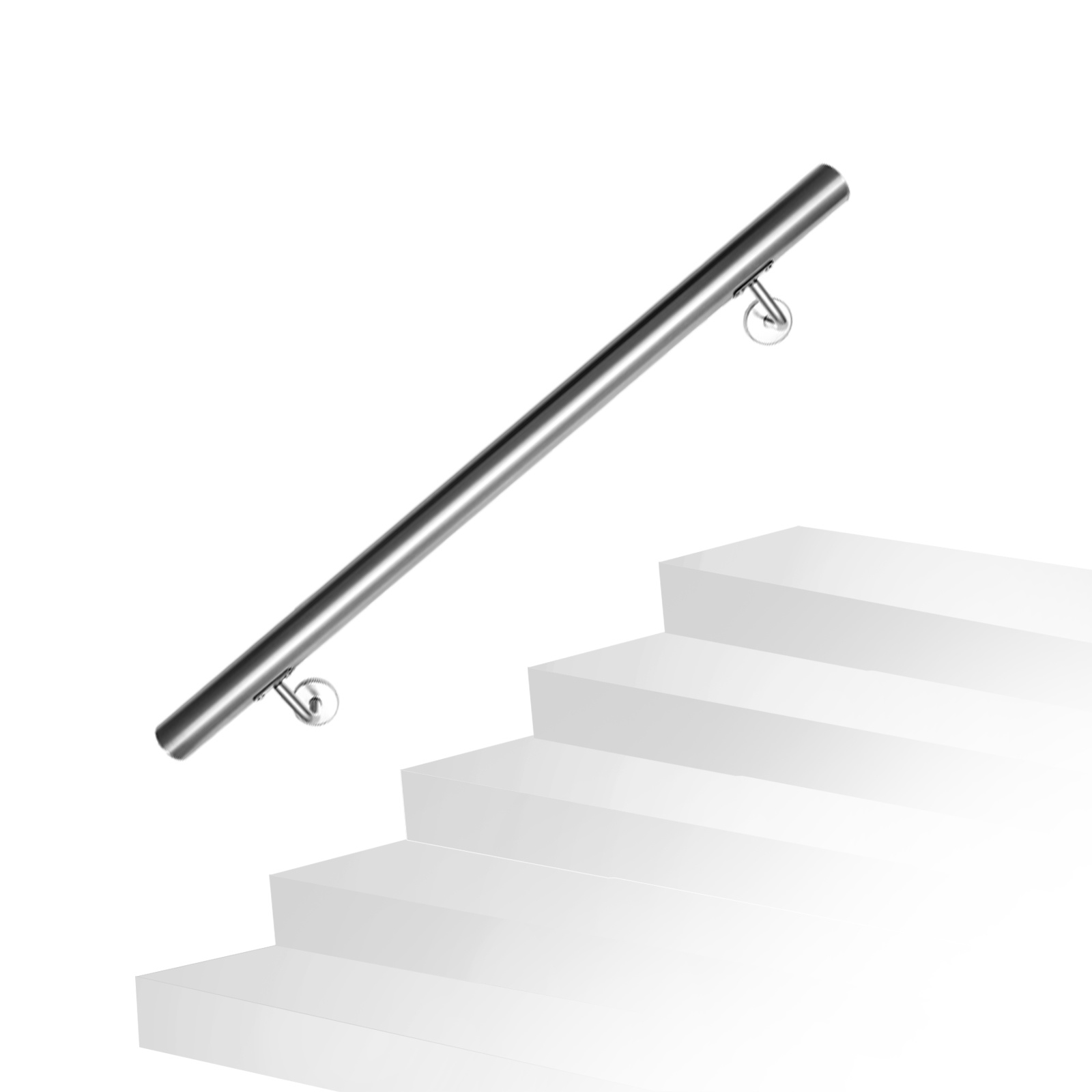 Tolletour Edelstahl Handlauf 80 Cm Ø42 Mm Aus 304 Edelstahl, Wandhandlauf Treppengeländer Gebürstet, Für Treppe Balkon Innen Außen
