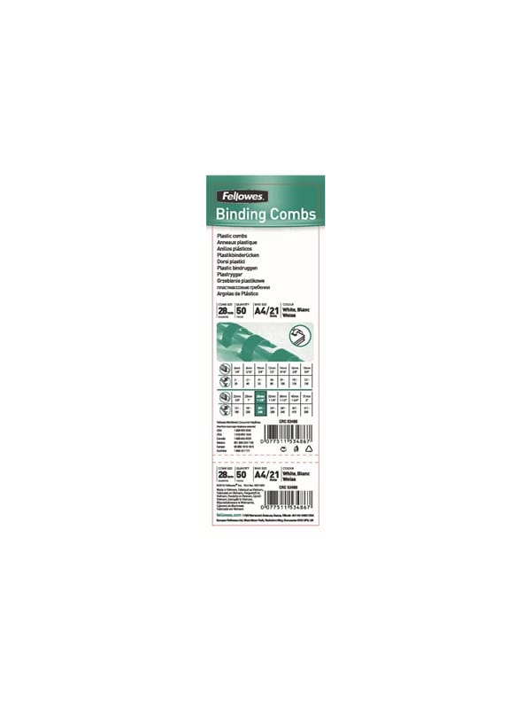 Fellowes Plastic Comb - 50 pcs. - plastic binding comb