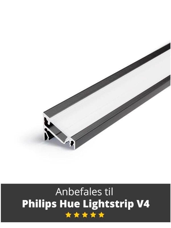 Light Solutions Aluminiumsprofil - Model C til Philips Hue og WiZ - Sort