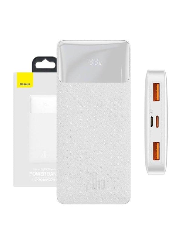 Baseus Bipow 10000mAh 20W - White Powerbank (Akku) - Weiß - 10000 mAh