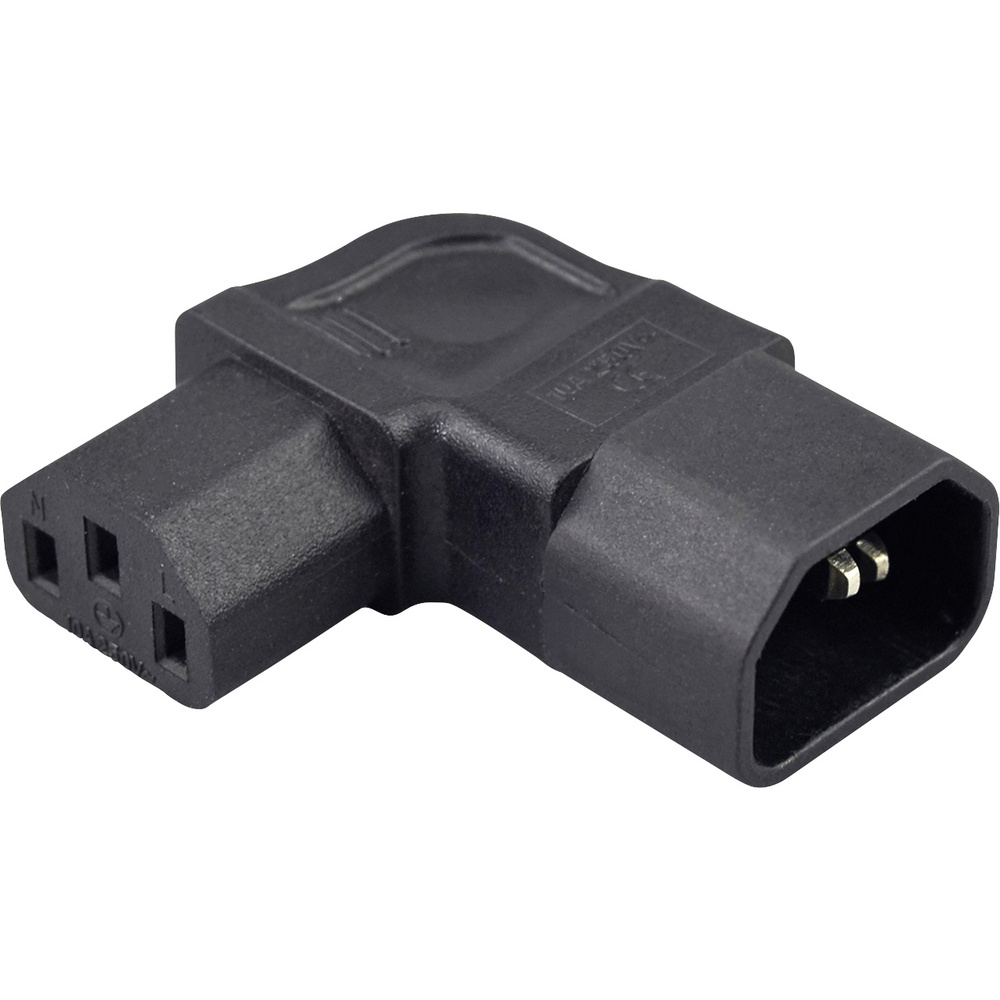 Tru Components Adapter Kaltgeräte-buchse C13 - Kaltgeräte-stecker C14 Gesamtpolzahl: 3 Schwarz 1 S