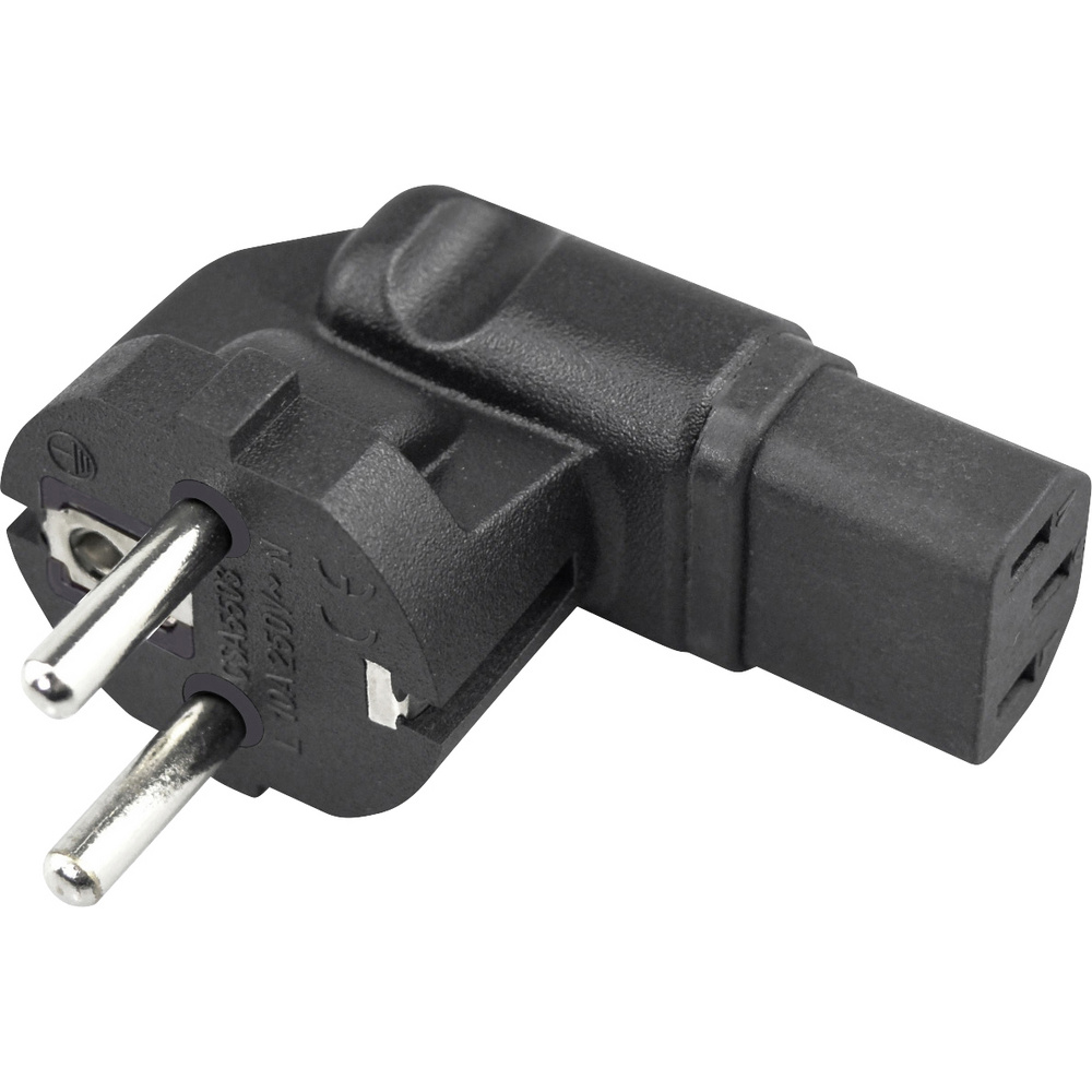 Tru Components Adapter Schutzkontakt-stecker - Kaltgeräte-buchse C13 Gesamtpolzahl: 2 + Pe Schwarz