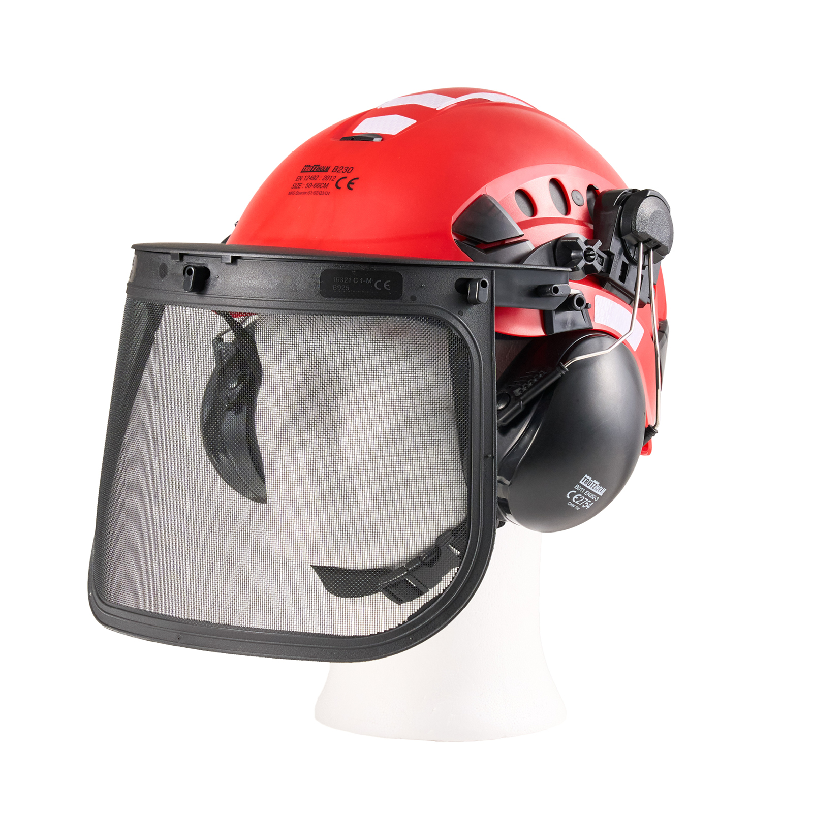 Forsthelm Forstschutzhelm Mit Visier Und Gehörschutz Schutzhelm Rot