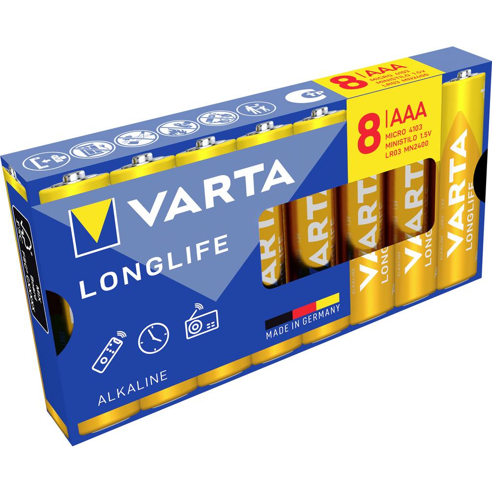 Varta Varta Longlife Aaa Pack 8 Micro (aaa)-batterie Alkali-mangan 1200 Mah 1.5 V 8 St.