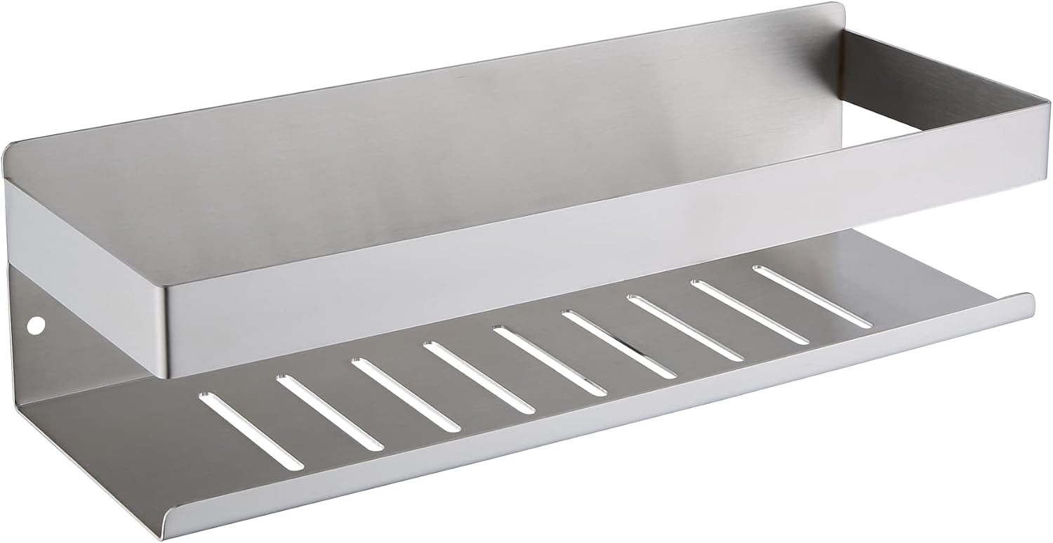 Duschablage Ohne Bohren, Selbstklebende Duschablage, Duschkorb Aus Edelstahl Sus304, Gebürstetes Nickel, 30 Cm