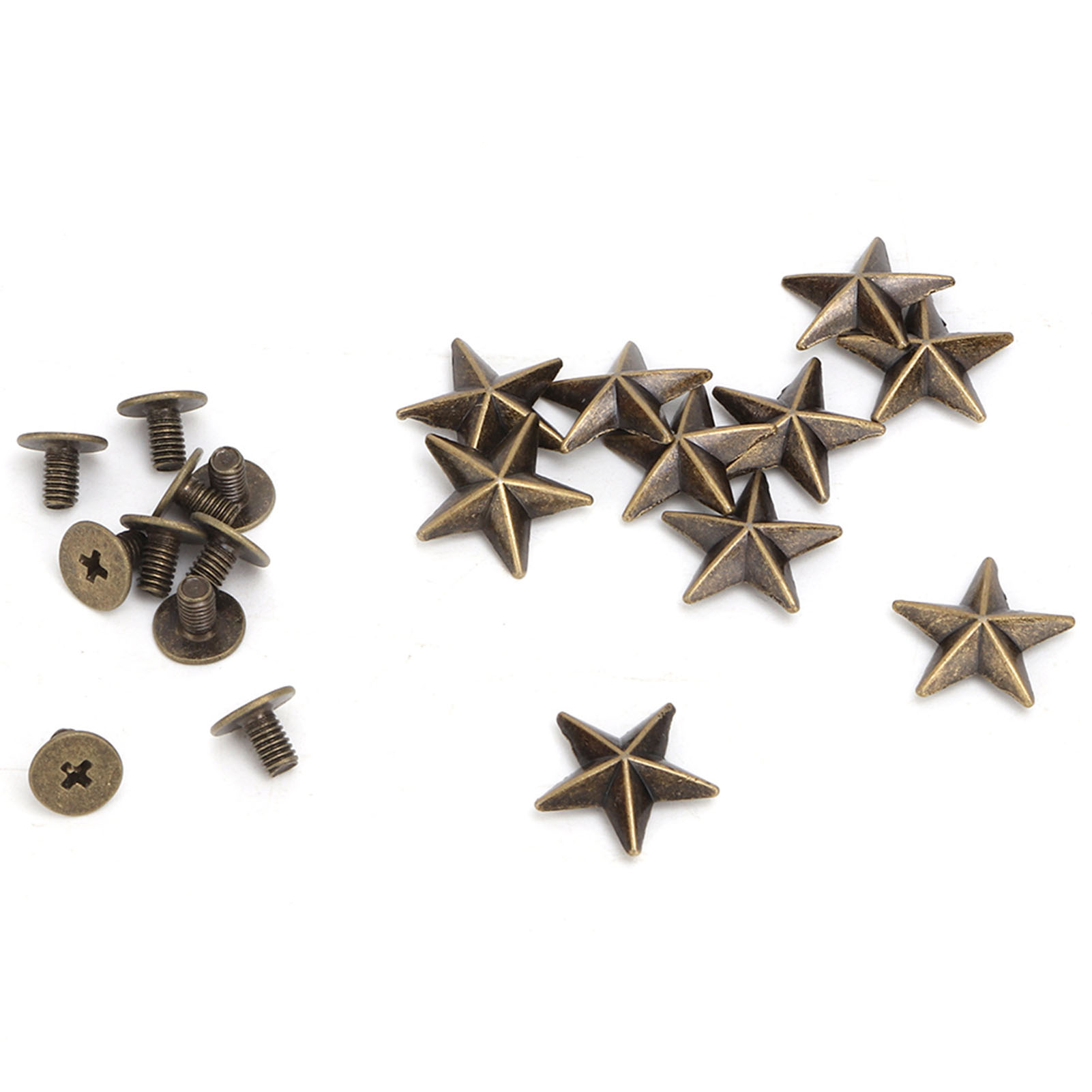 10 Stück Sternnieten Aus Metall Für Lederarbeiten, Taschen, Schuhe, Diy-dekorationen (14 Mm, Bronze)