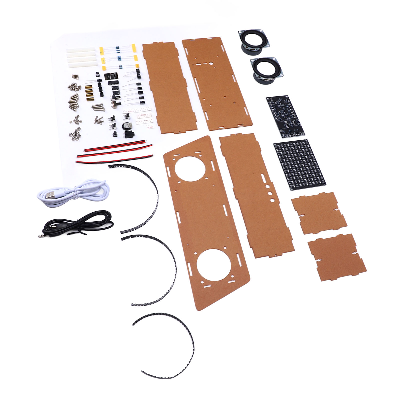 Bluetooth-lautsprecher-set Mit Led-rhythmuslampe, Fm-radio Und Lötübungsprojekt Hu-049