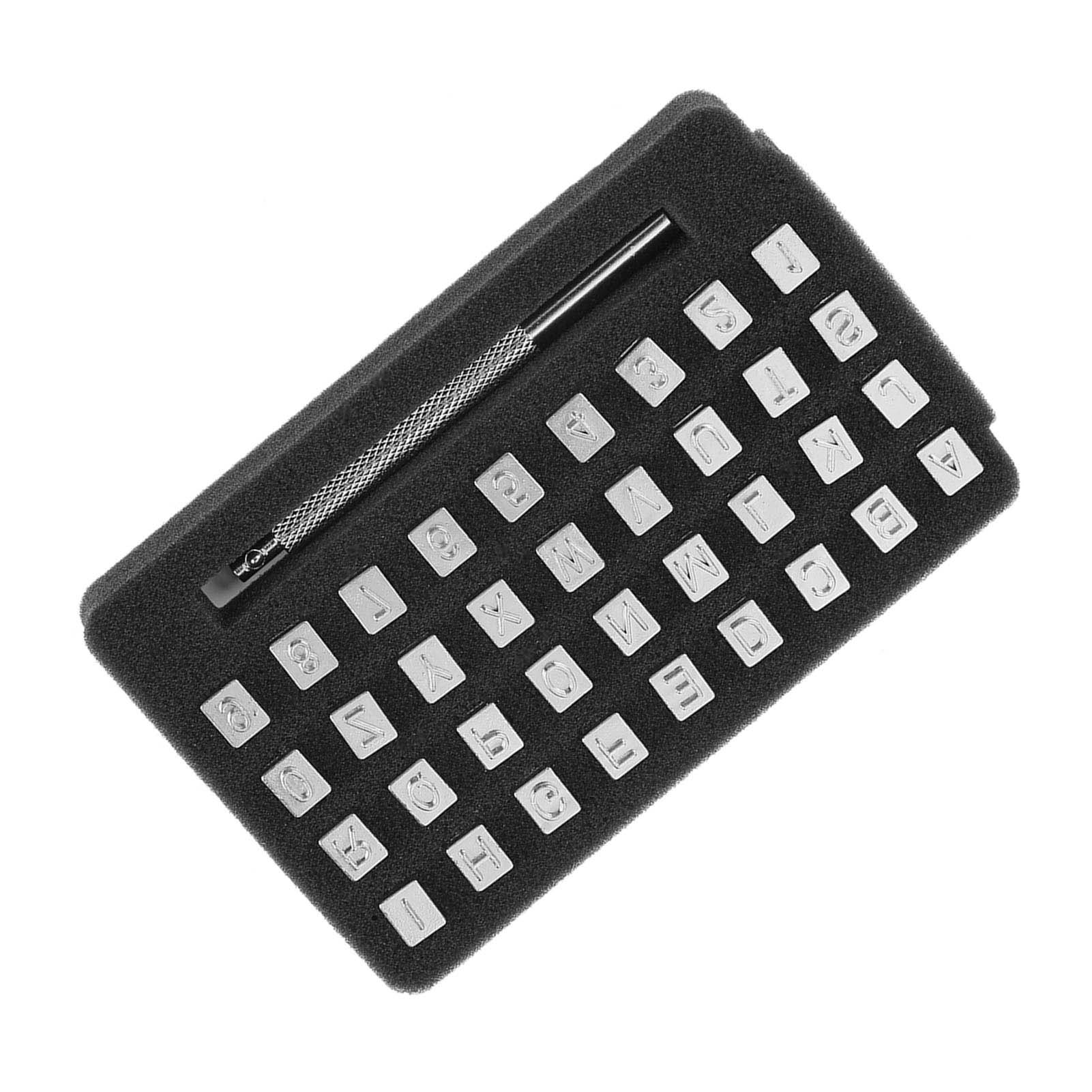36-teiliges Stempelset Aus Stahl Für Buchstaben Und Zahlen, 6 Mm, Für Diy-lederbastelarbeiten