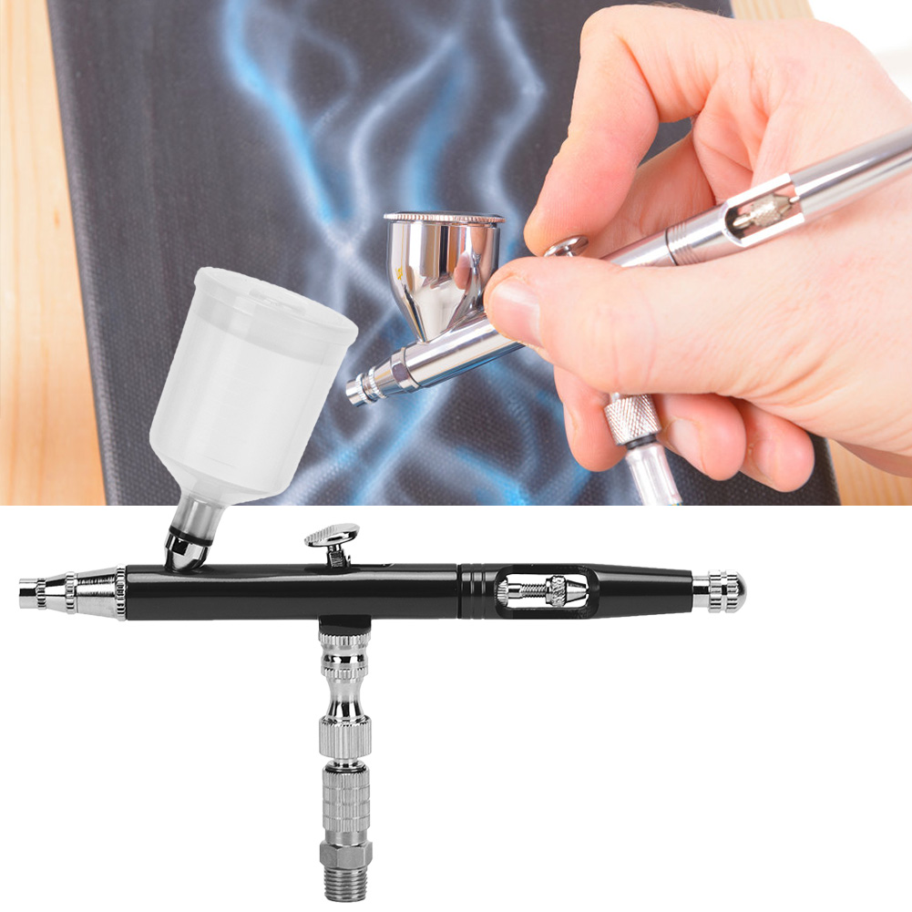 0,3-mm-airbrush-pistole Mini-set Mit Externer Einstellmöglichkeit Für 20/40 Ml, Schwarz