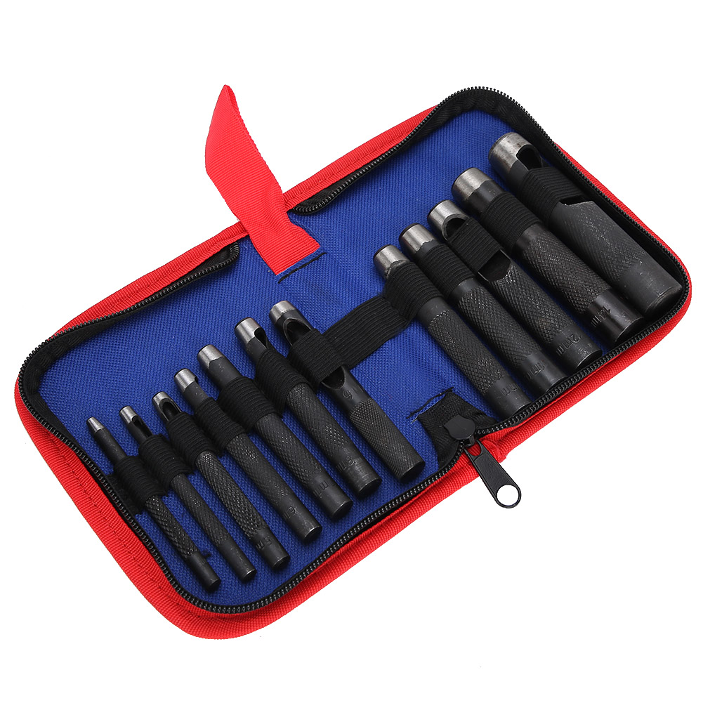 Lederlocher-set, Ergonomische Handwerkskollektion, Handbetriebene Werkzeuge Aus Stahl, 12-teilig (3-16 Mm)