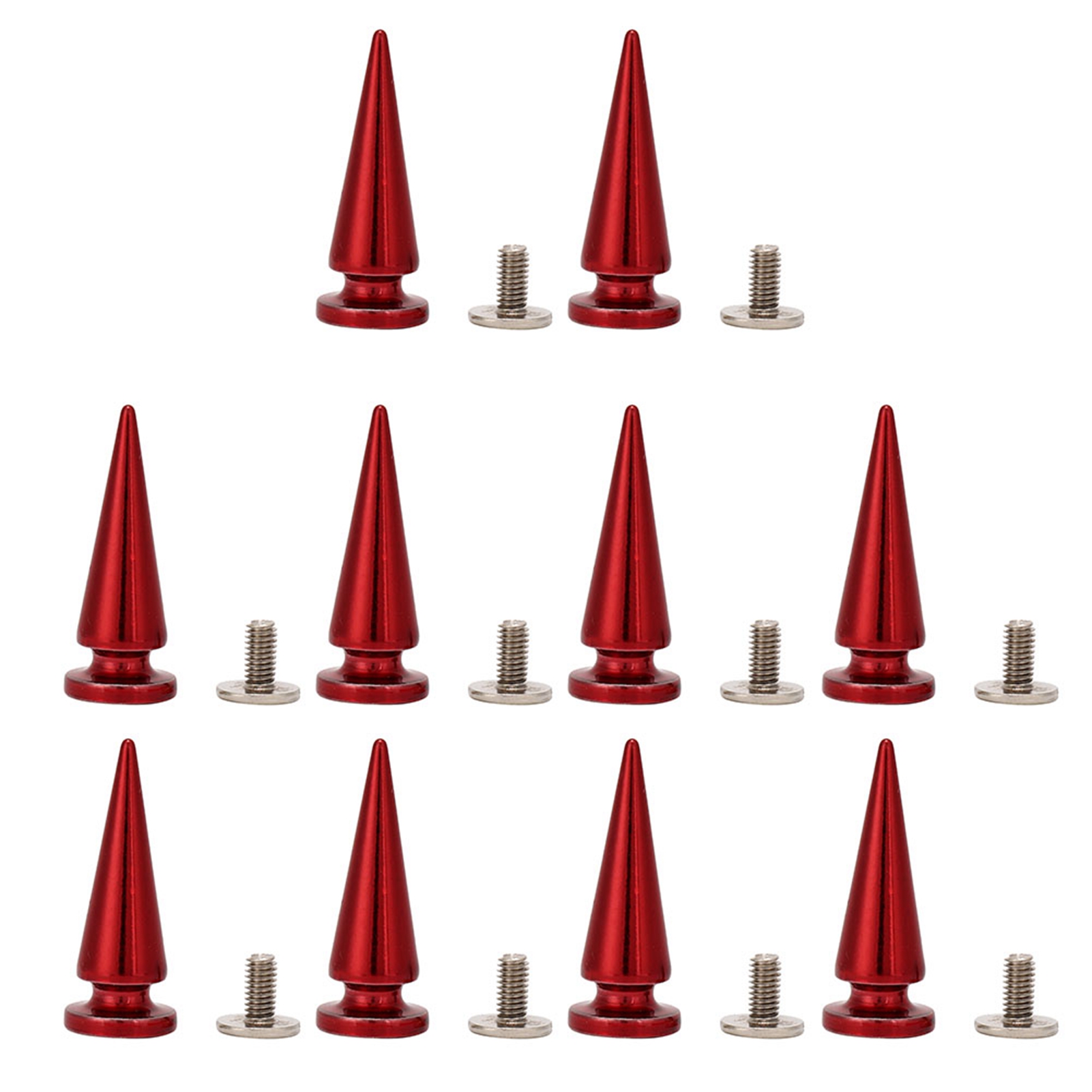 10er-set Kupferkugelnieten 1026mm Mit Schrauben Für Diy-ledertaschen Und Schuhe (rot)