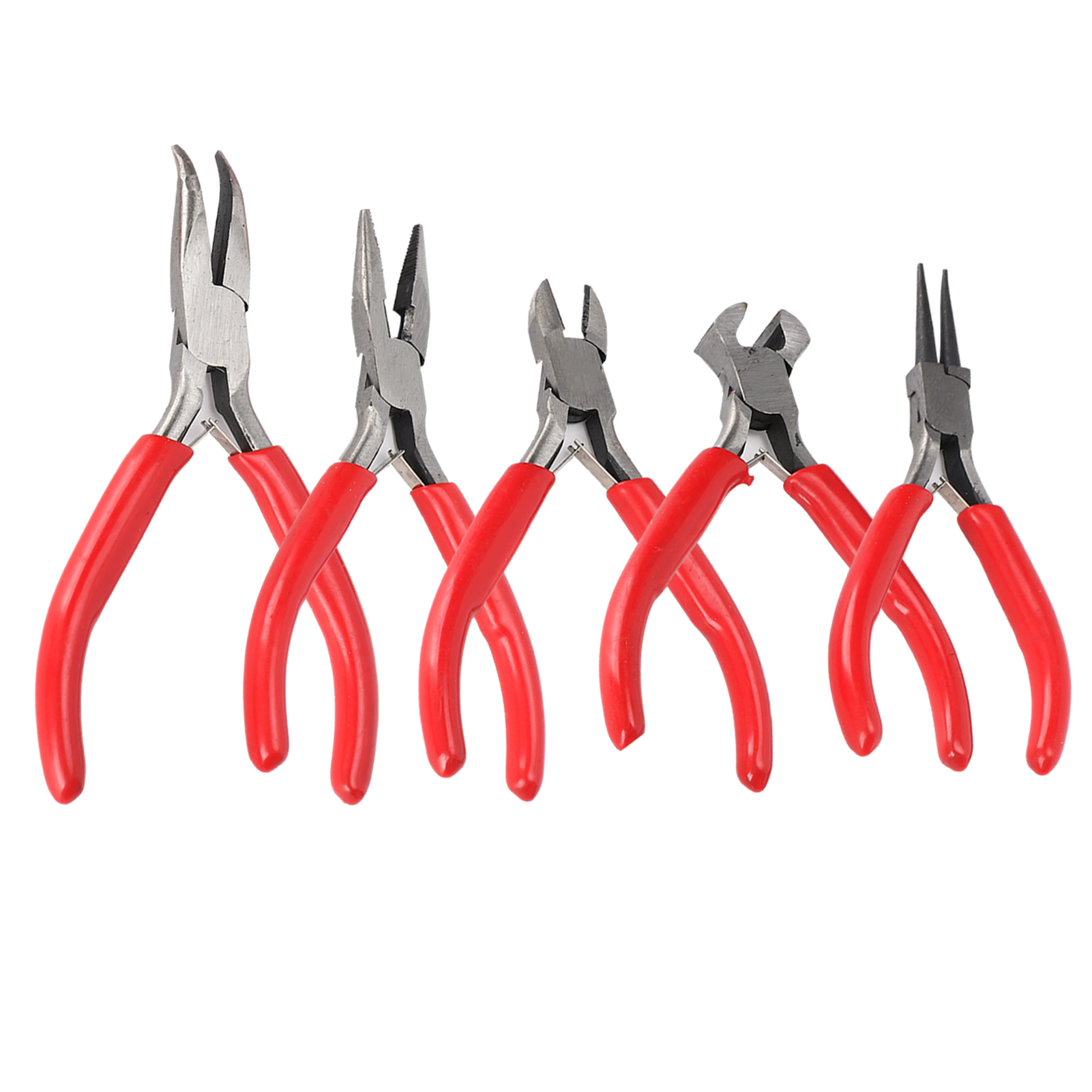 5-teiliges Set Mini-schmuckzangen Aus Stahl, Handgefertigtes Diy-werkzeugset, Rund, Lang, Gebogen