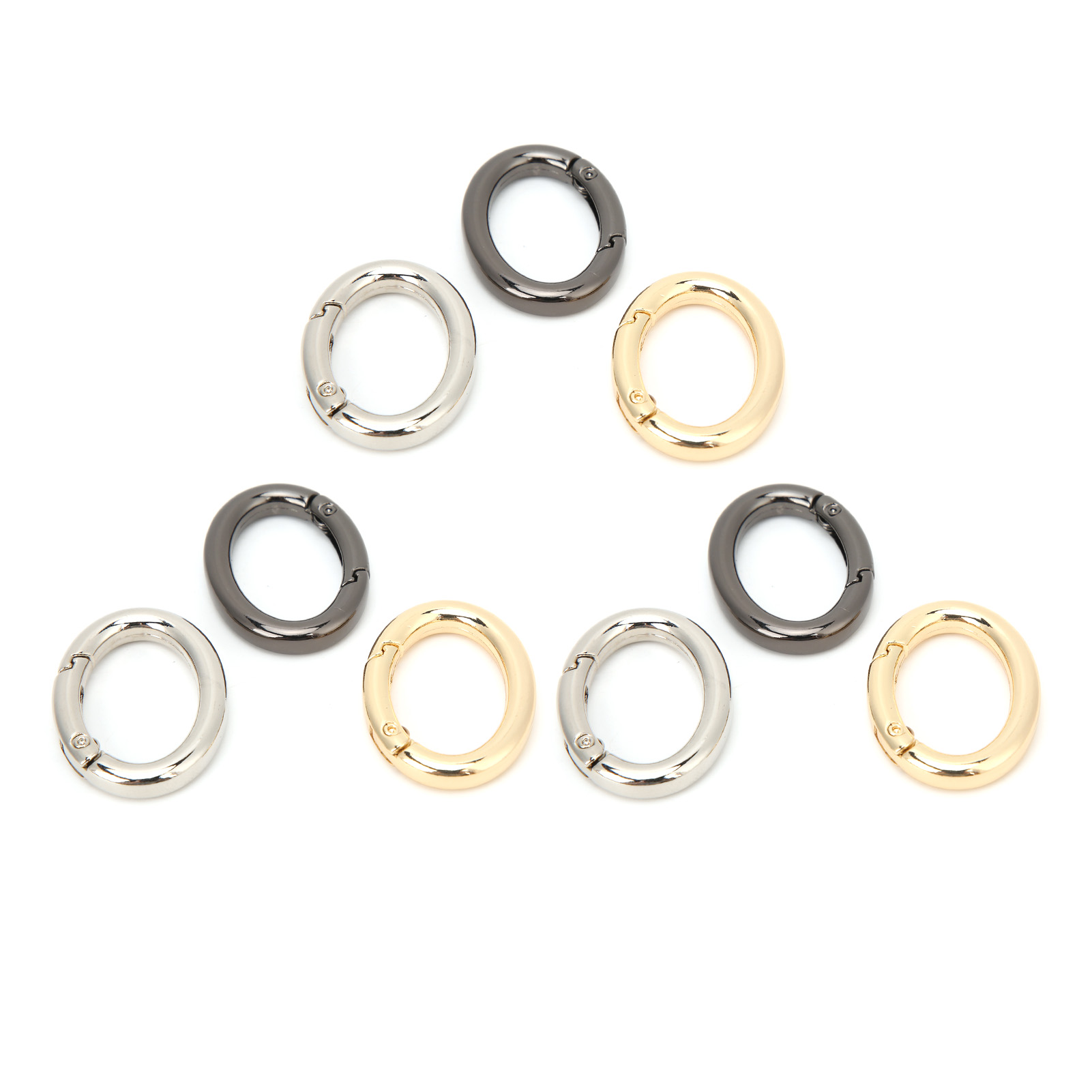 9-teiliges Set Federringschnallen, O-förmige Ovale Offene Taschenketten, Hardware-diy-zubehör, 3 Farben