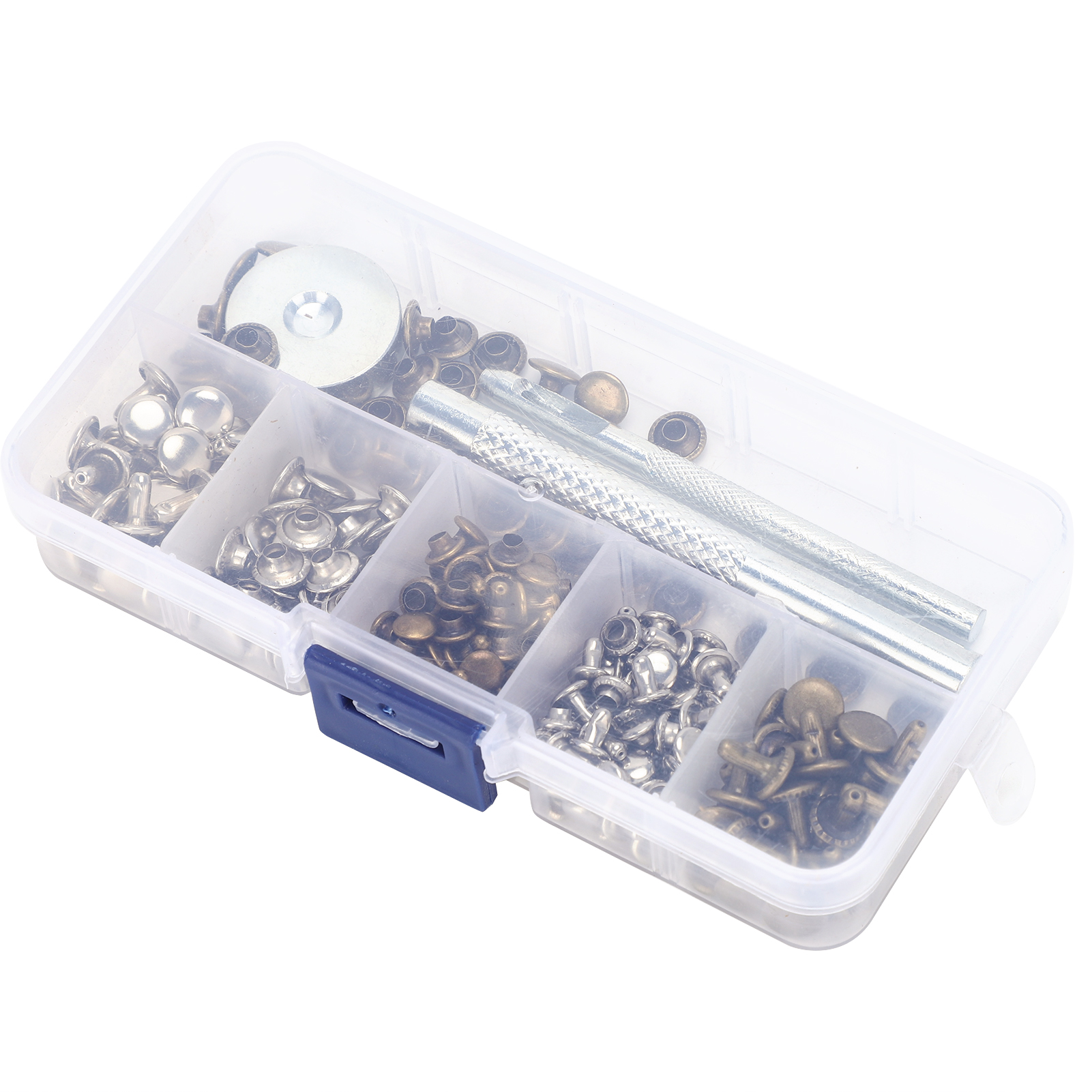 120-teiliges Set Ledernieten, Doppelkappe, Metallbefestigungsnieten, Diy-handarbeitszubehör, 6 Mm, 8 Mm