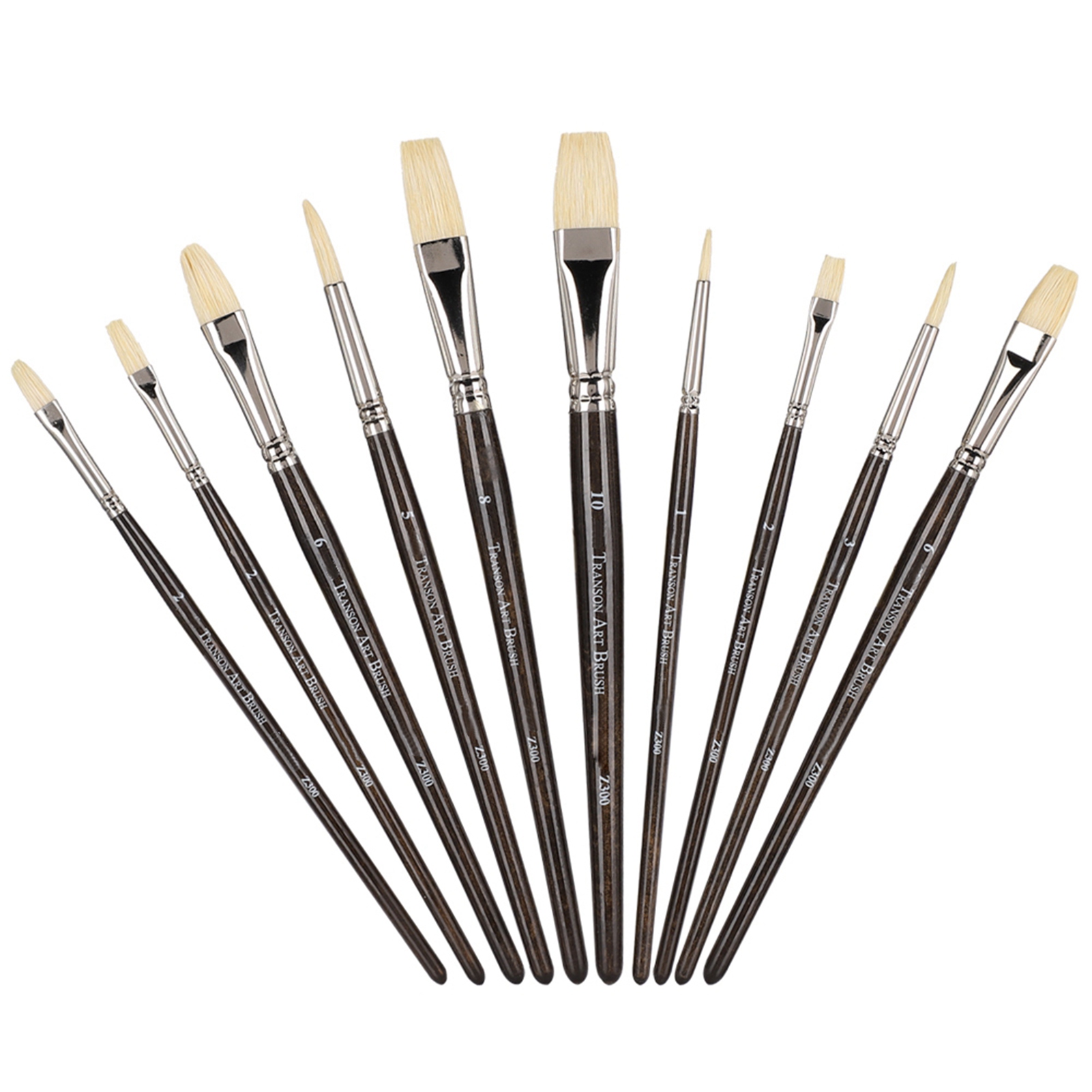 10 Stück Ölmalpinsel, Braun, Uv-beständig, Halter, Gouache, Aquarell, Zeichenstift, Künstlerbedarf