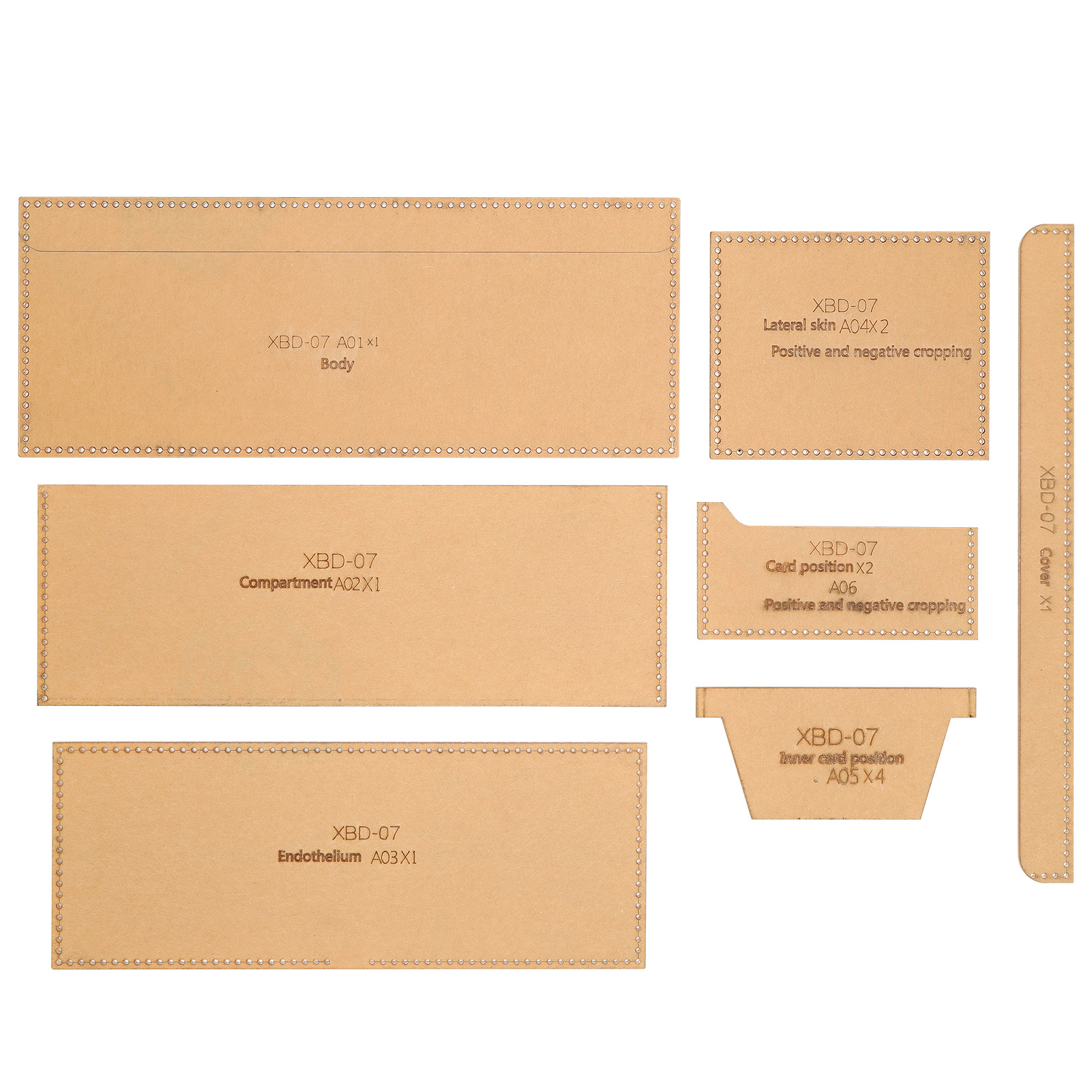 7-teilige Acryl-schablone Zum Nähen Von Geldbörsen Und Ledergepäck, Schnittmusterherstellung, Schneideform Xbd 07