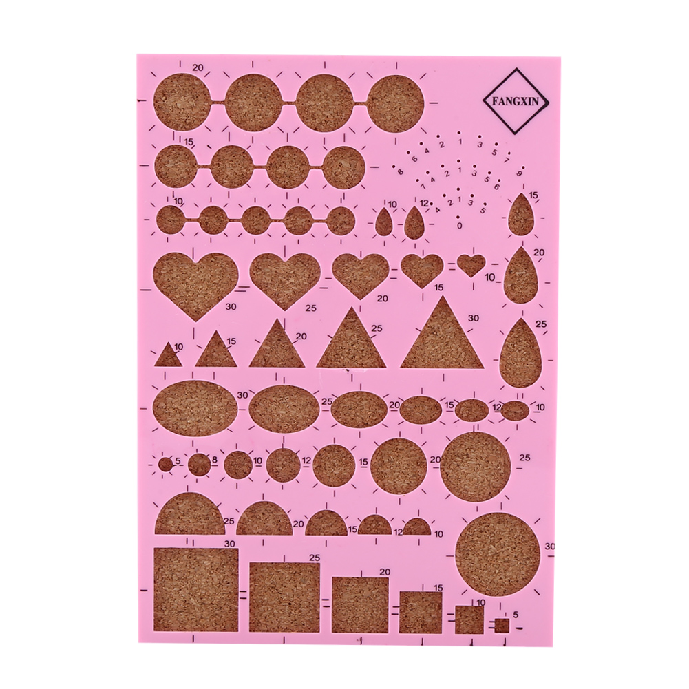 Diy-papierbastel-schablonenbrett, Pinzette, Stecknadeln, Schlitzstift, Quilling-werkzeugset (pink)
