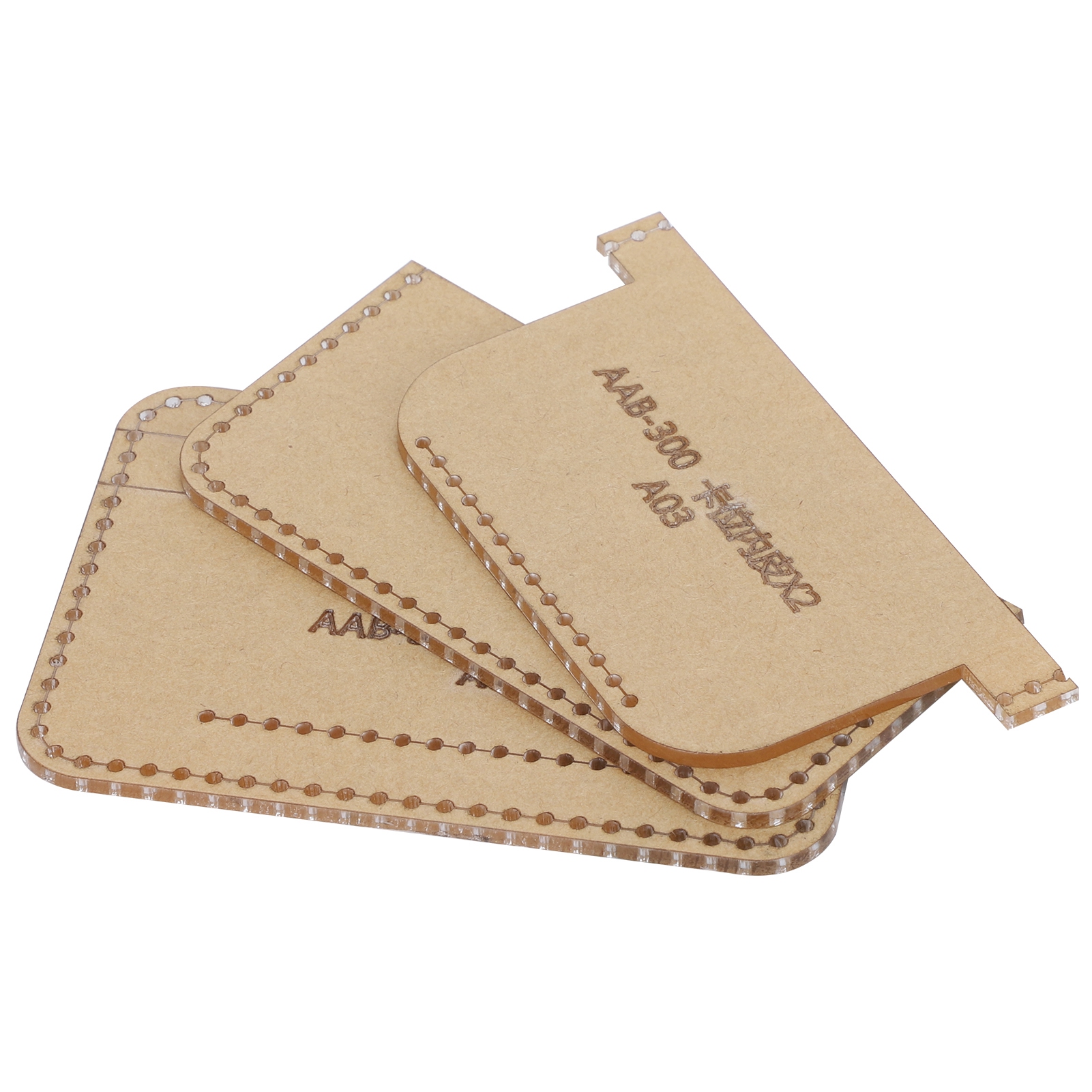 3-teiliges Acryl-schablonen-set Für Kartenetuis, Diy-geldbörsen Mit Ledermuster, Bastelwerkzeug-zubehör