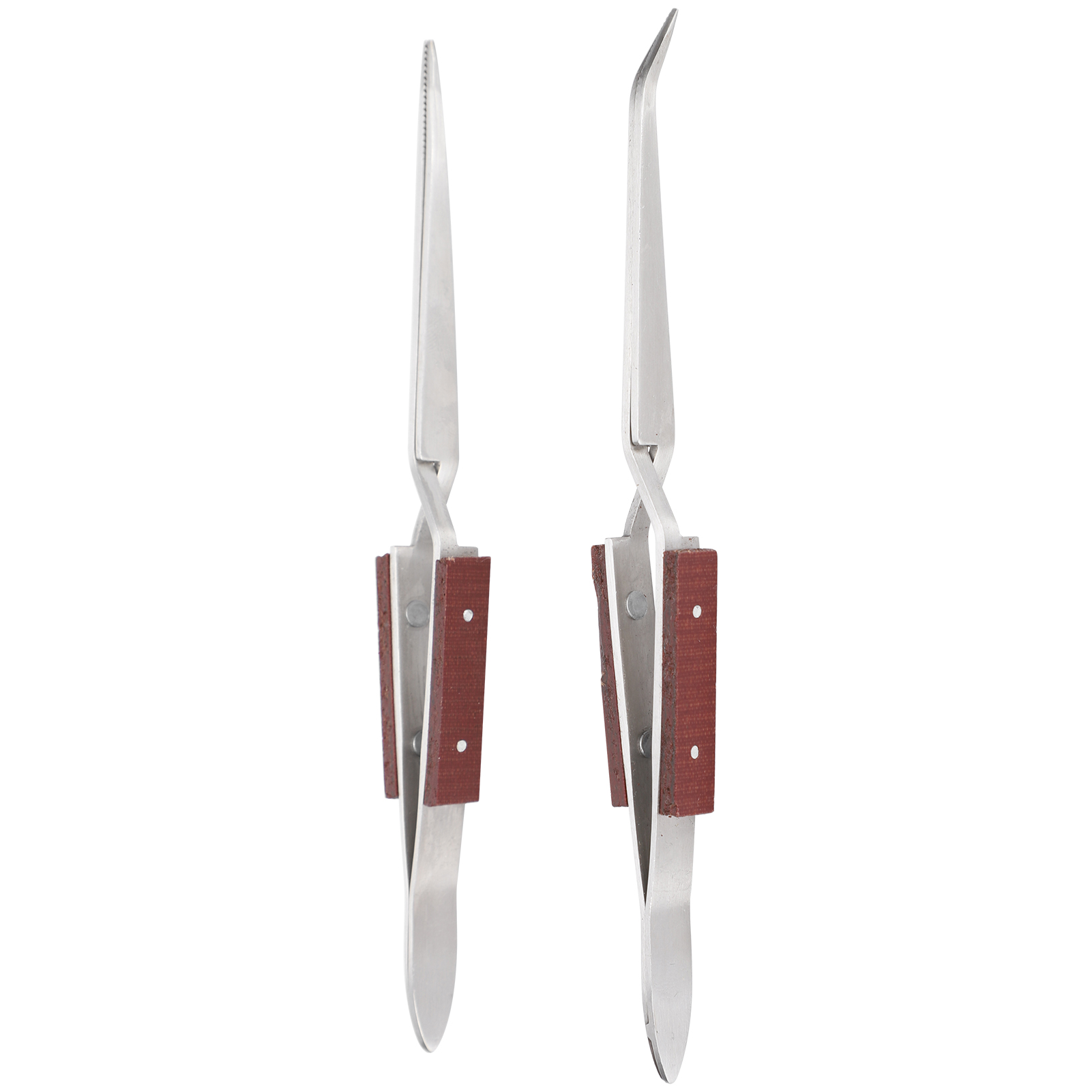 2-teiliges Set Pinzetten Mit Verriegelungsmechanismus Zum Löten Von Schmuck, Spitz, Gerade Und Gebogen – Ideal Für Diy-bastelarbeiten.