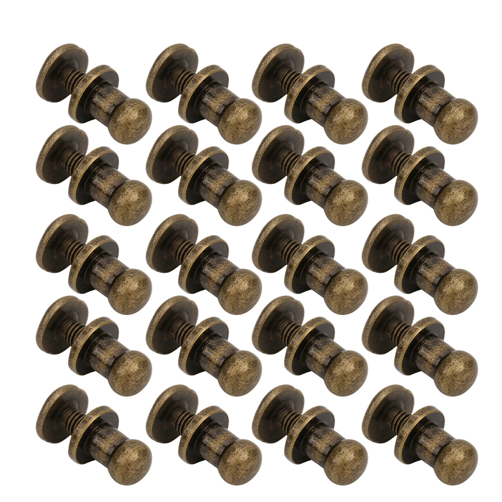 20 Sets Schraubnieten Aus Kupfer Mit Rundem Kopf Und Schraubverschluss Für Armbänder, Taschen, Kleidung, Schuhe, Gürtel, Dekoration, Bronze