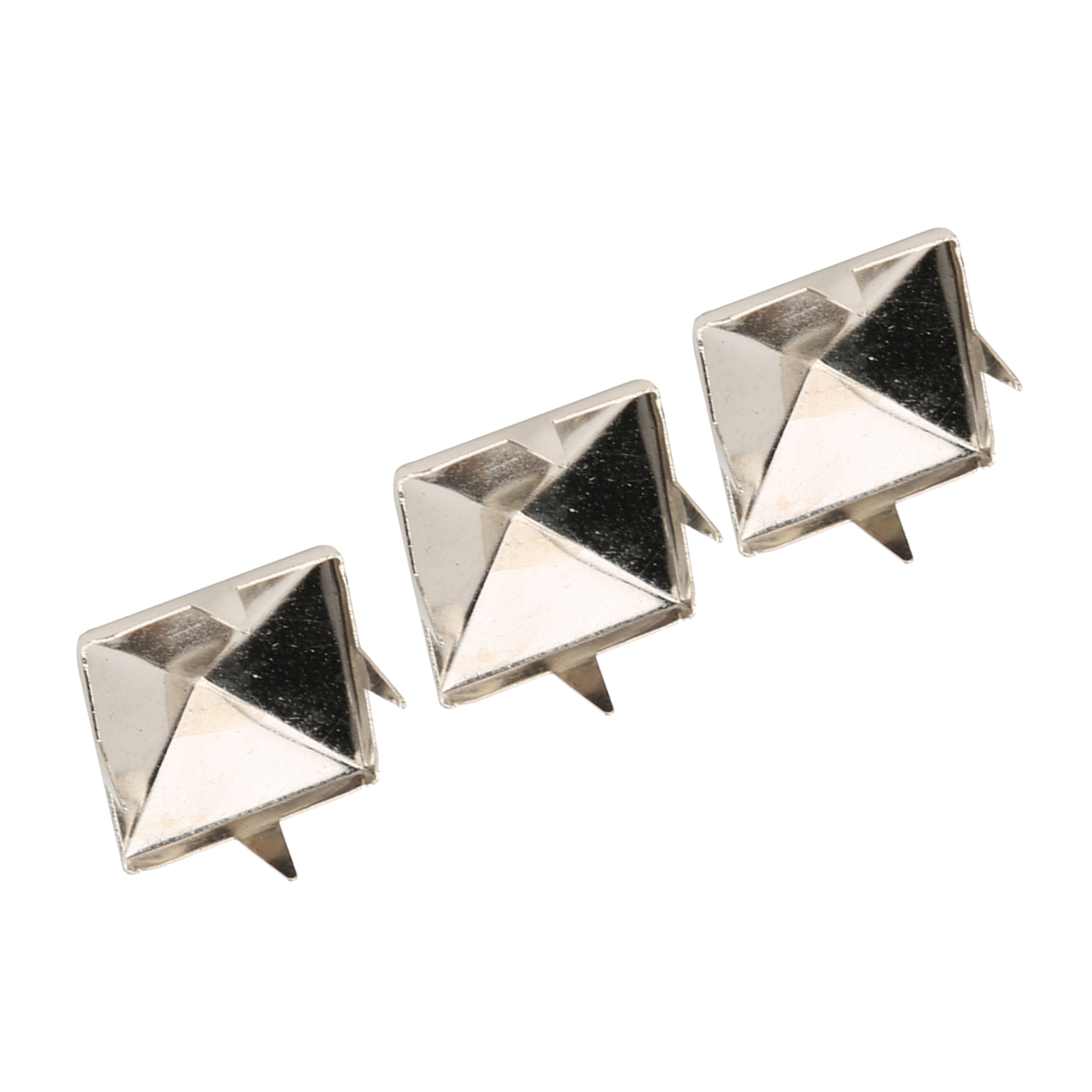 100 Stück Quadratische Pyramiden-punk-nieten, 4-krallen-metallnieten Für Armbänder, Kleidung, Schuhe, Handtaschen, Silber, 12 Mm