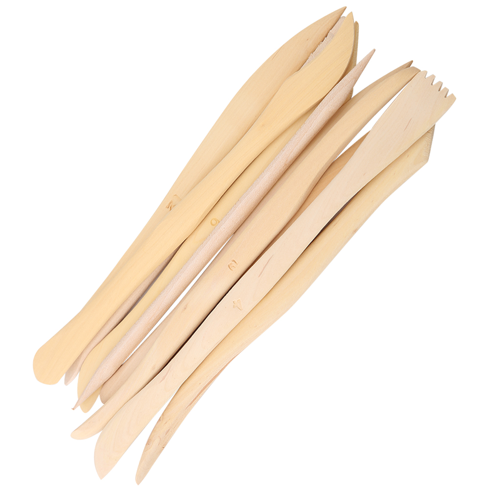 10-teiliges Set Holz-tonmodellierwerkzeug Diy-töpferfiguren